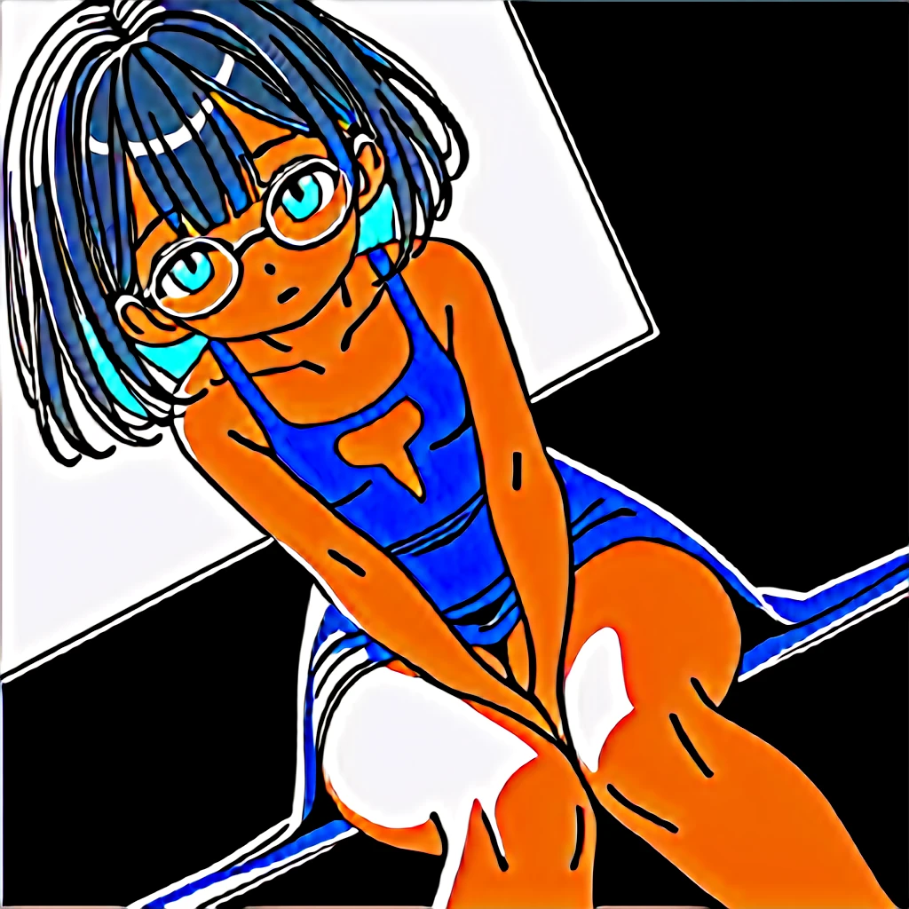 (masterpiece), (best quality), ((ultra-detailed)), (high resolution), (an extremely delicate and beautiful, super fine illustration), official art, BREAK 1girl, (:1.5), (tiny girl:1.7), (5yo:) flat chest, Plump, (Thick thighs:1.5), (big ass:1.5), erect nipples, Huge areola, large nipples, long nipples, erect nipples, oily skin, BREAK droopy eyes, emerald blue eyes, (bad mood:1.3), (clear face:1.3), (half closed eyes:1.4), BREAK bob cut, tired hair, messy hair, Black hair color, girl wearing black round glasses, BREAK (sundress), (torn clothes:1.7), (bare foot:1.4), BREAK Sweat, steam, humid, NSFW, (dirty body:1.4), BREAK 1man, (tall man:1.5), fat man, dark skin man (huge penis:1.4), long penis, thick penis, BREAK (sitting on the alley), BREAK (dynamic angle:1.7),