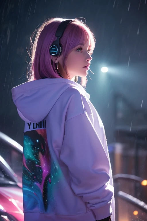 (best quality,4k,8k,highres,masterpiece:1.2),ultra-detailed,(realistic,photorealistic,photo-realistic:1.37),colorful hyperrealistic digital painting of a beautiful girl with striking black eyes, light pink straight hair, glowing white skin, extremely detailed, fractal art elements, floral textures, dynamic pose, abstract background, glowing skin, many colors, earrings, feather,night scene,full of notes,decorative panel,abstract art background,side profile view
(best quality,4k,8k,highres,masterpiece:1.2),ultra-detailed,(realistic,photorealistic,photo-realistic:1.37),colorful 3D rendered digital painting of an adorable chipmunk with fluffy fur,silver blue outfit,hoodie,headphones,modern and inorganic background,bright lighting,vibrant colors,outside in the rain