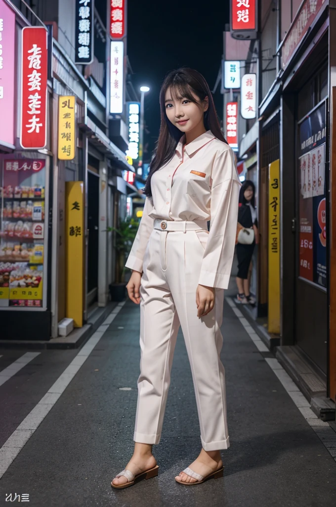 Seorang wanita korea cantik, memakai celana dalam rajut yg sangat kecil, kelihatan bulu kemaluan nya, payudara besar, berjalan dimalam hari, dikota tokyo, pencahayaan yang epik, hyper realistis kualitas gambar UHD.