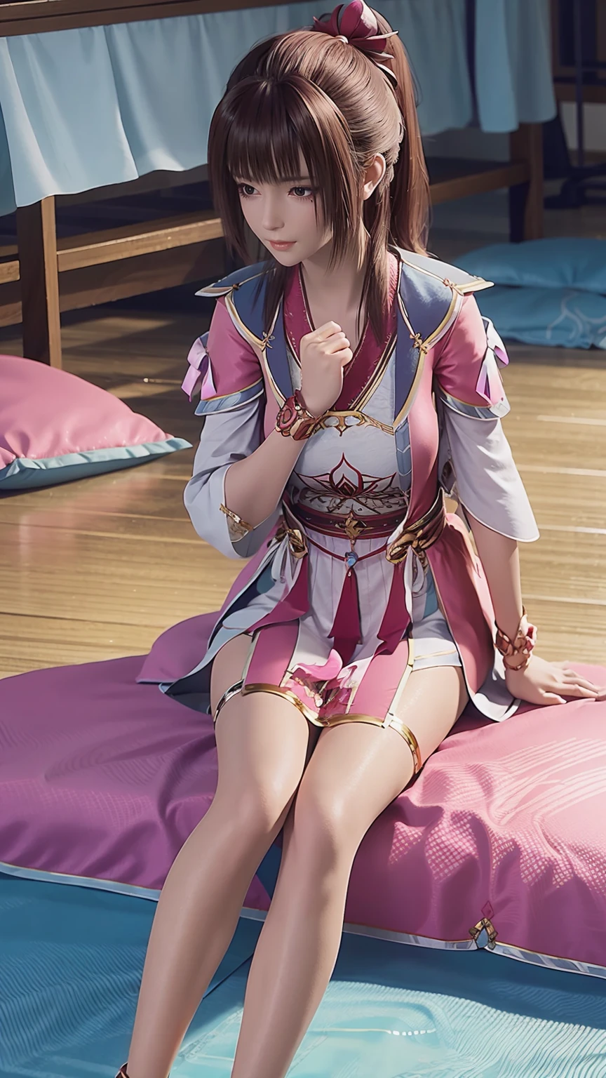 一个女孩Lying in bed,Face up,Raise your legs slightly,Front view super detailed beautiful big breasted girl 16 years old. Ultra HD, 4k, 8K, Movie,whole body,Lying down,Long legs,Thin legs,Very big breasts,whole body捕捉,(((Lying in bed))),(((whole bodyLying in bed))),Pink bed,Off-shoulder,Shoulder-length skirt,Lying in bed,Sleeping on the pillow,Lying down,Headrest pillows,(((平Lying in bed))),whole body平Lying in bed