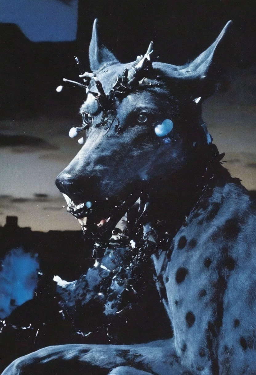 animal at blue background