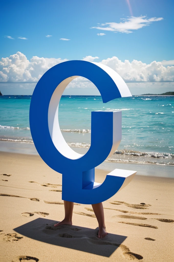 You made a 3D logo name MAM ON ISLAND standing on the beach