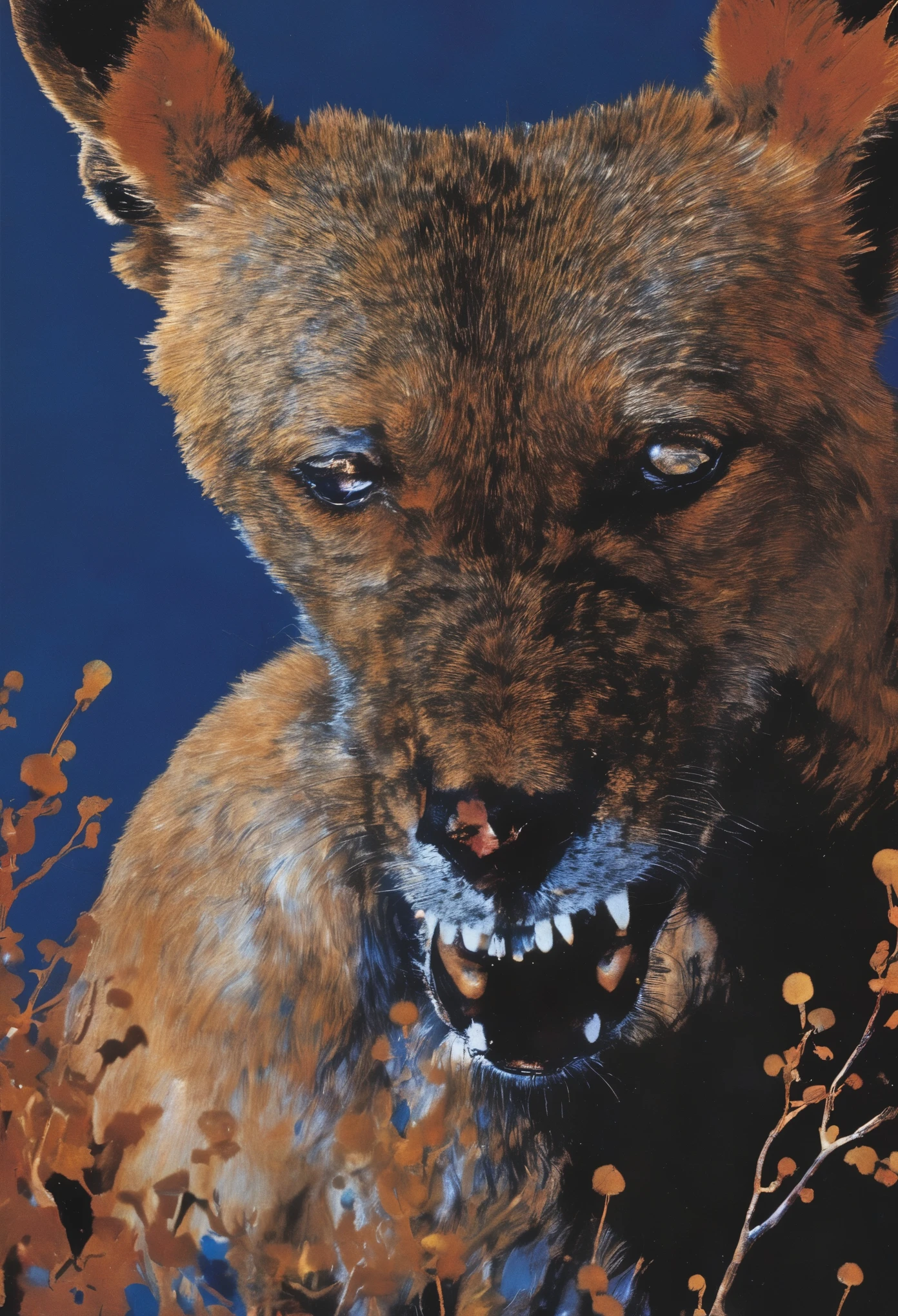 animal at blue background