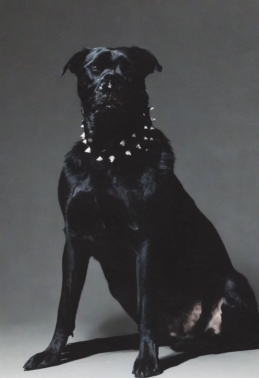 fashion horror, big black dog