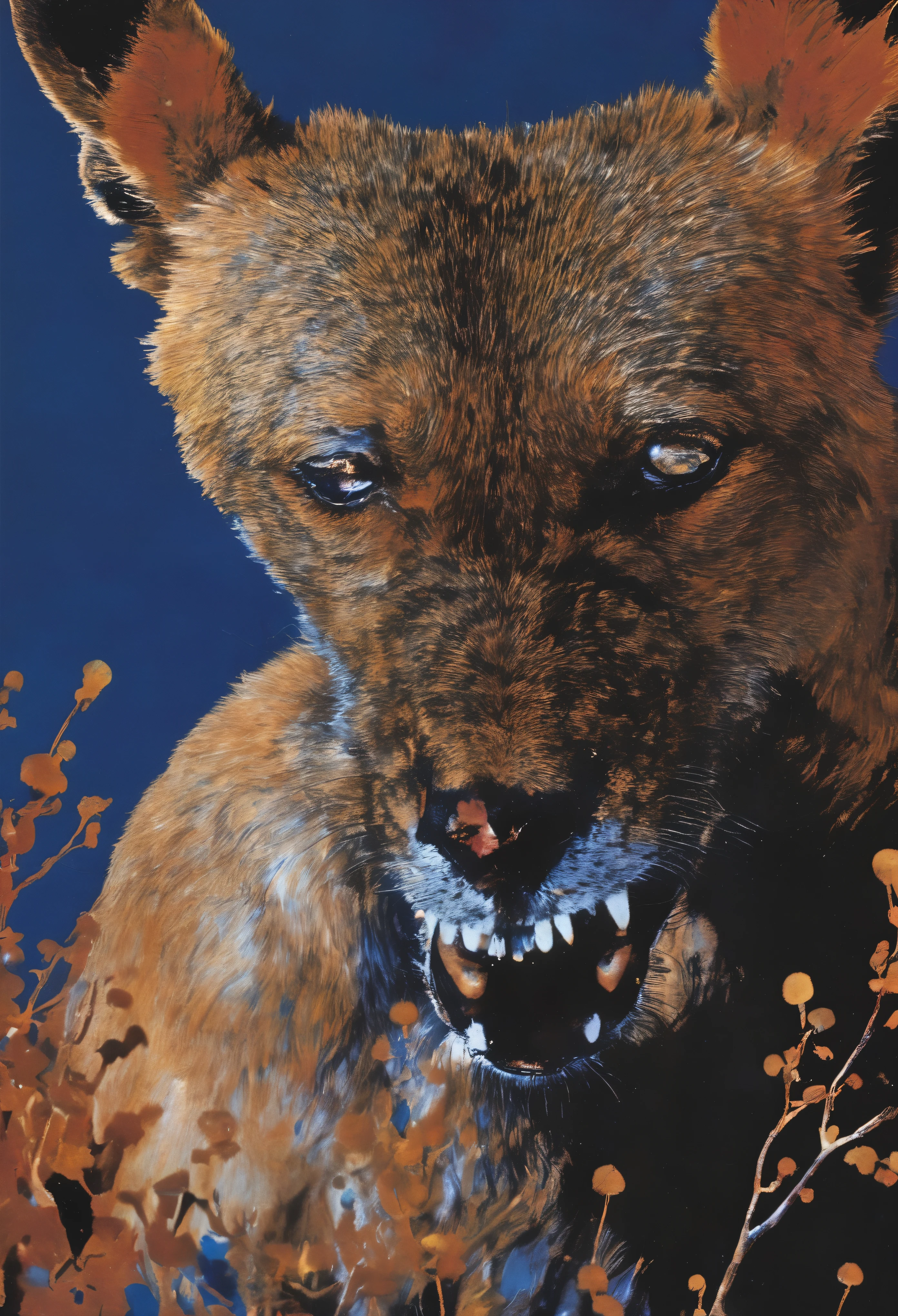 animal at blue background