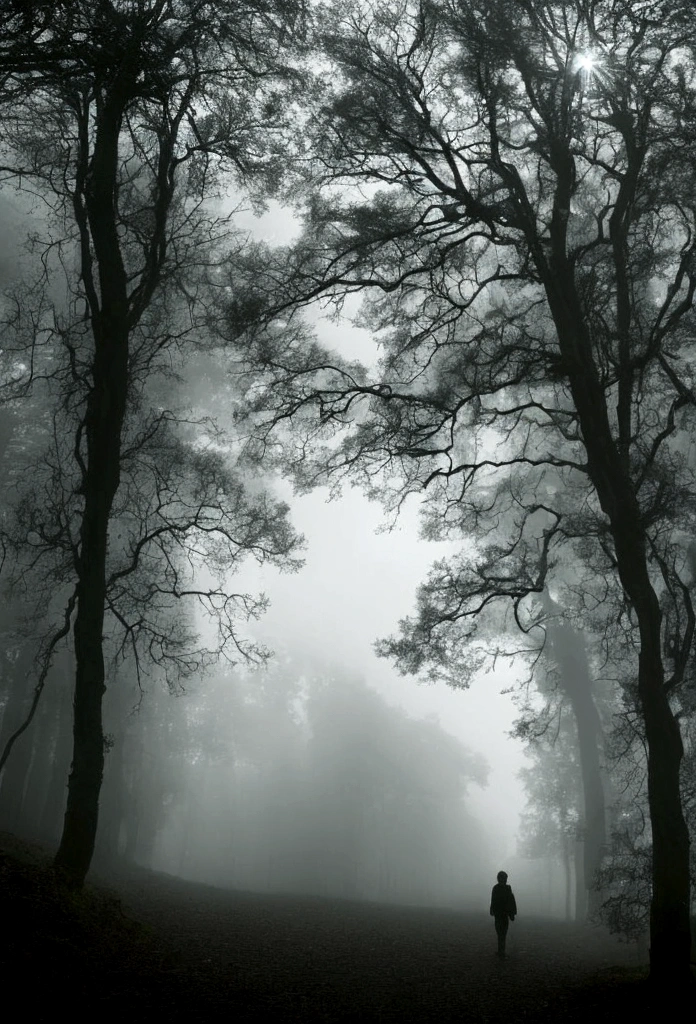 Prompt pour seaart.ai :

"An intriguing image of a dark path in the forest, slightly foggy. In the background, barely visible among the trees, lies the disturbing silhouette of a mysterious monster. At the forefront, une femme se tient au début du chemin, tenant un parapluie, visiblement effrayée par ce qu'elle aperçoit au loin. L'atmosphère est tendue et mystérieuse, with dim light peeking through the trees, ajoutant une touche de mystère et de suspense."