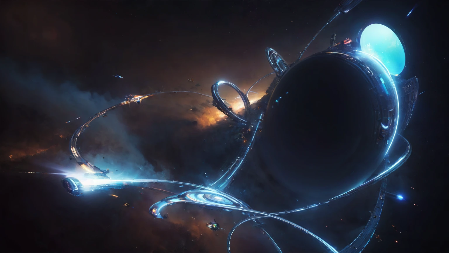 brightly colored abstract image of a space station with a spiral, epic beautiful space scifi, chaotic cinematic space rift, greg beeple, (((((flying cars, 1drone))))), planets colliding, beeple and tim hildebrandt, beeple and jean giraud, end of the universe, galaxy space sci-fi, ringworld, by Mike "Beeple" Winkelmann. Matrix style, (((((Matrix cascading code))))), (((((a futuristic twin tower skyscraper with a unique twisted design))))), (((((OLED GUI interfaces in the building))))), at night, (((((1girl, solo))))), photo realistic, (((large-breast:1.2 slim body, cleavage))), (((off broken mini sling-shirt and black sling bra, extreamly short pleated miniskirt exposing panty))), (((((running pose))))), (((((((matrix style black micro sunglasses))))))), ((((((((((aiming with a short gun)))))))))), (((((looking at camera))))), (((very low view))), (((((half-body thigh level medium shot))))), (((cinematic lighting))).
