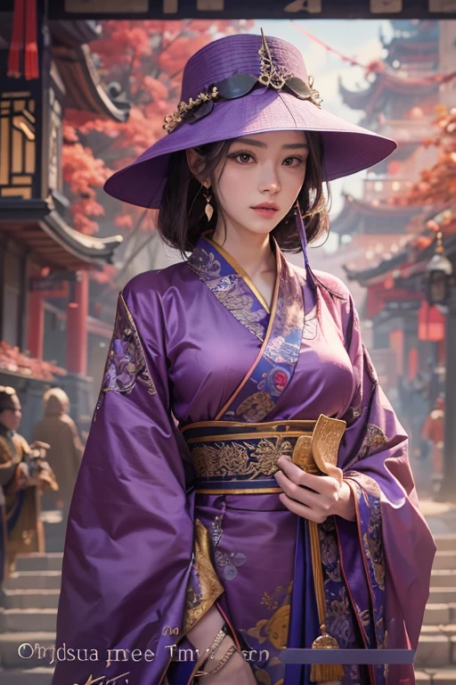 A beautiful woman in a purple Chinese dress stands quietly., Beautiful woman in her late 27s, Realistic Paintings by Cynthia Shepherd, cgsociety contest winner, Fantasy art, style イヴァン タラベラとアートゲルム, Elegant cinematic pose, Charlie Bauter: Rich and deep colours, Beautiful and attractive anime women, Charlie Bauter'style, hyperrealistic art nouveau, Incredibly graceful pose, hyperrealistic Fantasy art, Highest quality, The perfect angle, Perfect composition, Best Shot, Official Art, Cinematic Light, Figurative art, Beautiful and expressive paintings, Beautiful artwork illustration, wonderful, Cool Beauty, clear, mysterious, Highest quality, Official Art, Perfect composition,The perfect angle, Best Shot, women only, Sharp contours, In the midst of a conspiracy, Faces behind the scenes, 暗黒のgovernment relations officer, Dark Mission, Top Agent, government relations officer, Famous spies, A talented female spy, Beautiful female spy, very fine and beautiful eyes, Beautiful long, narrow eyes, Very beautiful face, A talented secret agent, Sabotage Expert, Spy X21, Concealing guns and knives, Eyes without pupils, color eye, Ideal animation, melancholy, Nostalgia, romantic, 1930s, Hongkong, Beautiful cityscape, Sepia Memories, An unforgettable woman, Ezvian everywhere, hard boiled