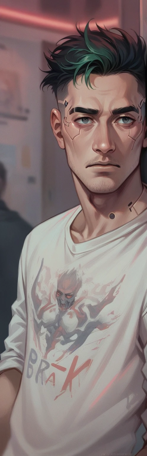 Change background cyberpunk hansome boy realistic face 8k ultra realistic