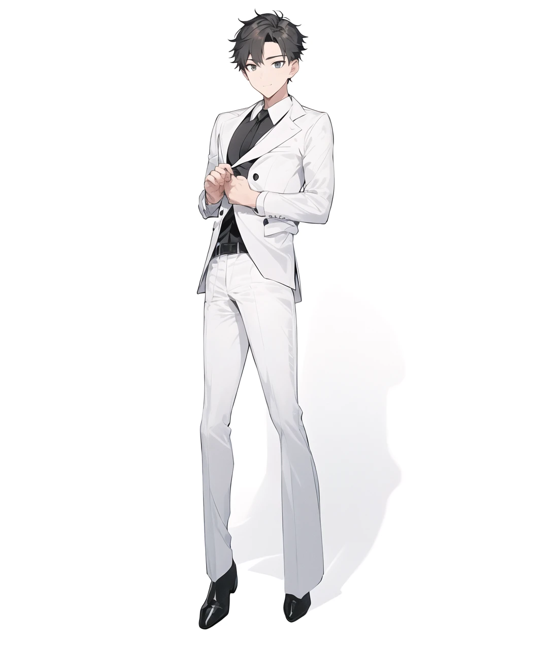 A handsome young man in black clothes