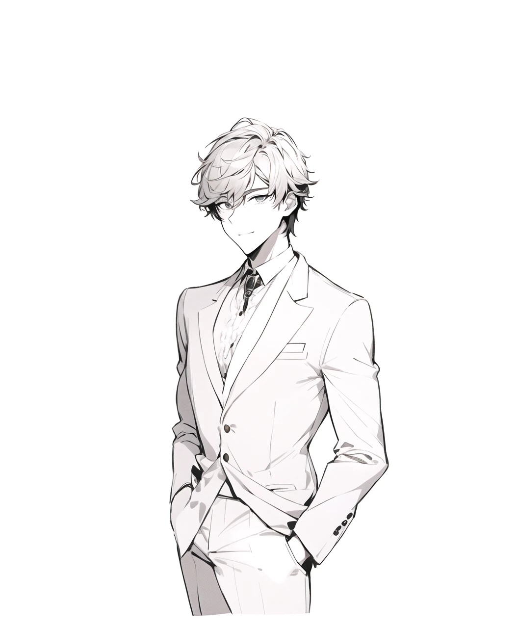 A handsome young man in black clothes