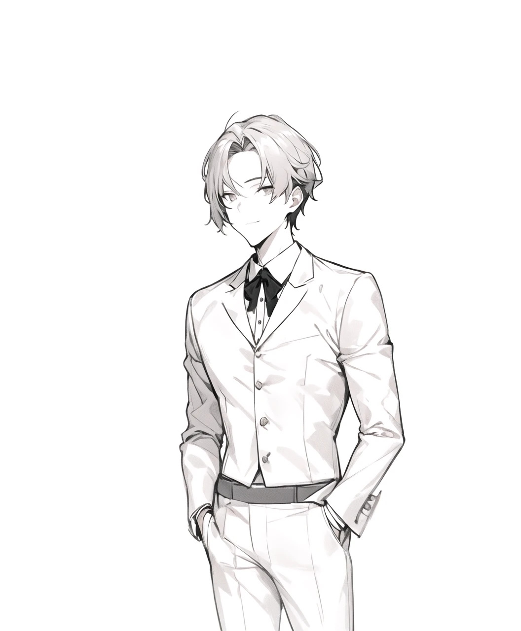 A handsome young man in black clothes