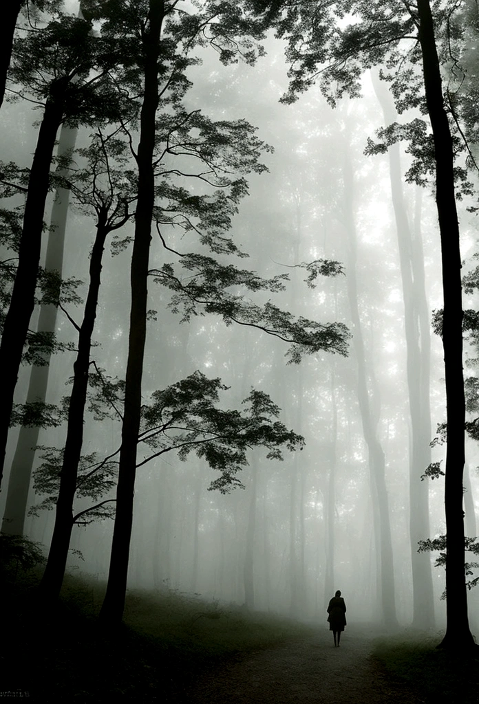 Prompt pour seaart.ai :

"An intriguing image of a dark path in the forest, slightly foggy. In the background, barely visible among the trees, lies the disturbing silhouette of a mysterious monster. At the forefront, une femme se tient au début du chemin, tenant un parapluie, visiblement effrayée par ce qu'elle aperçoit au loin. L'atmosphère est tendue et mystérieuse, with dim light peeking through the trees, ajoutant une touche de mystère et de suspense."