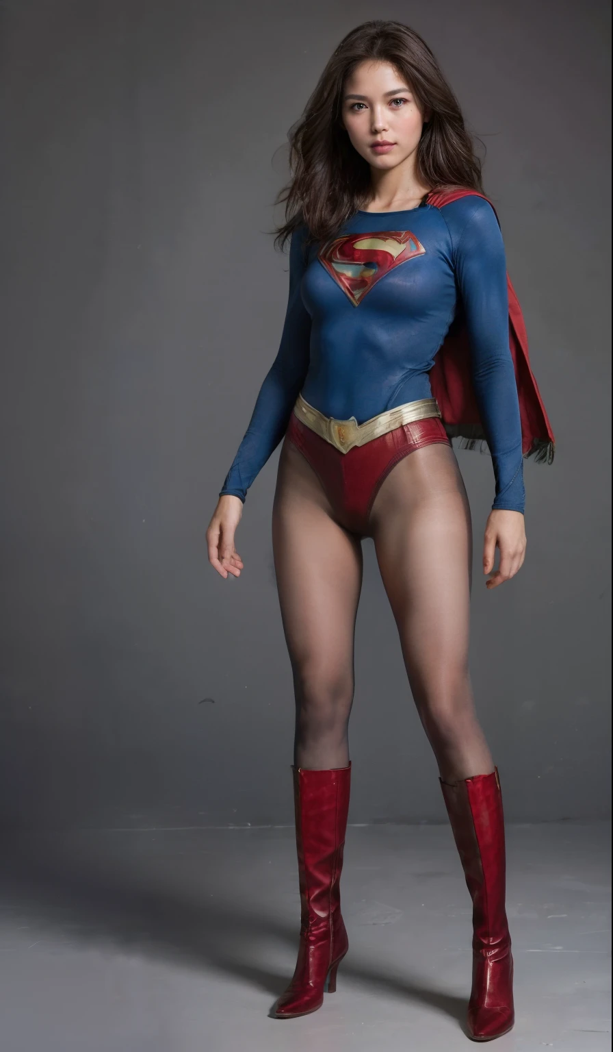 No background、(((Beautiful legs in black tights.)))、(((Legally express the beauty of your smile)))、((((Make the most of your original images)))、(((体にぴったりフィットするSupergirl Costume)))、(((Supergirl Costume)))、(((Beautiful Short Hair)))、(((She is winking cutely.)))、(((Please wear black tights....、Wear red boots)))、((Best image quality、8k))、((Highest quality、8k、masterpiece:1.3))、(((Preserve background )))、Sharp focus:1.2、Beautiful woman with perfect figure:1.4、Slim Abs:1.2、Wet body:1.5、Highly detailed face and skin texture、8k