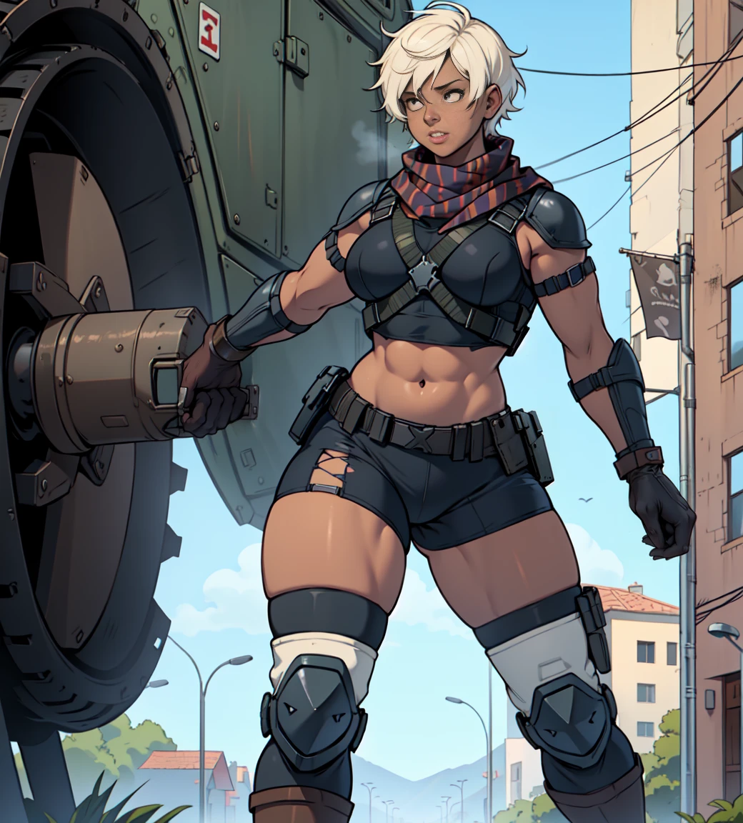 (Masterpiece, best quality, intricate details, 1sologirl) iron collar, arms behind back, iron cuffs, shackles, bound ((standing by wooden pole:1.2)) show entire body frontal position, feet in view, realistic, gorgeous 16y.o. race human female, barefoot no shoes, looking to viewer straight symmetrical, solo girl looking to the camera, cow bell choker leather collar choker neck bell, metal sandals, black and white bikini (cow pattern) black thigh highs, blonde hair with two twin tails (twin drills)