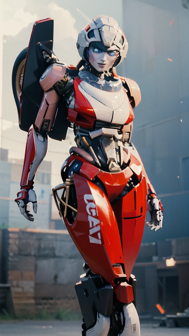 ROTB_Arcee, 1 chica, pechos grandes, innie pussy, sonrisa, robot, mecha, (ojos brillantes:1.2), Caderas anchas, ombligo, muslos gruesos, pose T , modelado 3d, voluptuosa, primer plano, enfoque frontal, retrato, de frente 1:2, mirando al observador frontal, modelado 3d , 3d , blender Cuerpo completo hole body highly detailed, highly detailed figure, female full body, female body, humanoid woman, female full-skin figure, realistic body structure, woman body, female human torso, perfect human female specimen, human female, detailed body structure