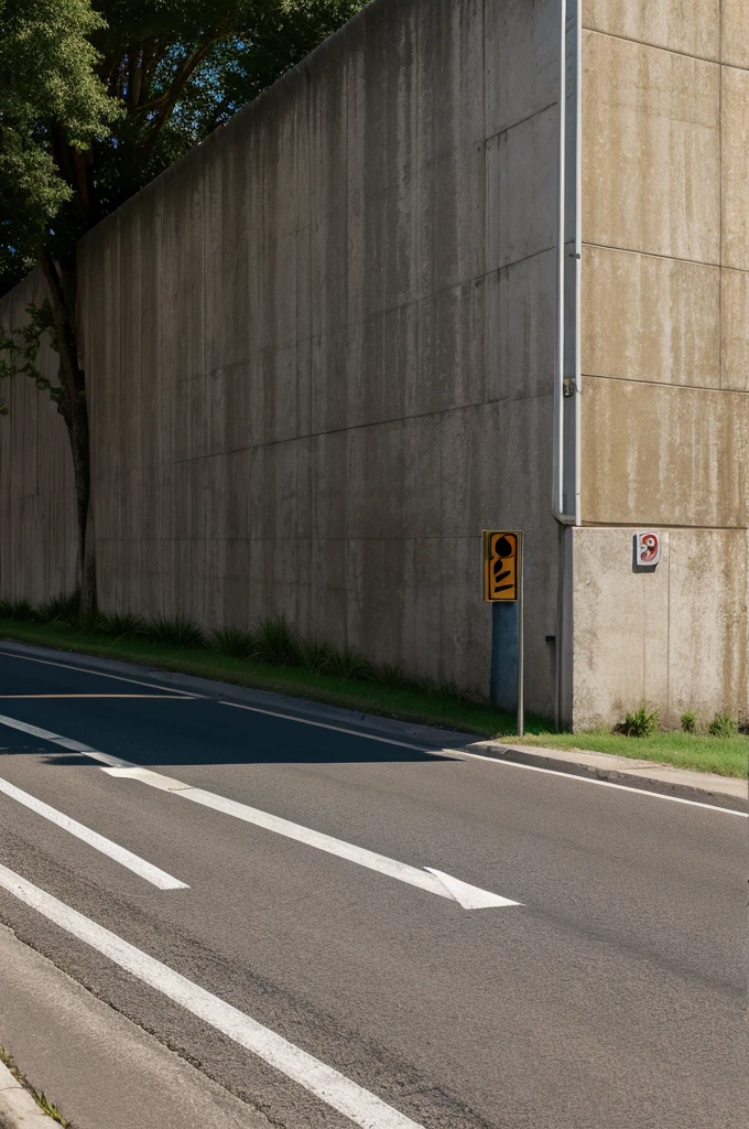 Road. Lite poll . Wall