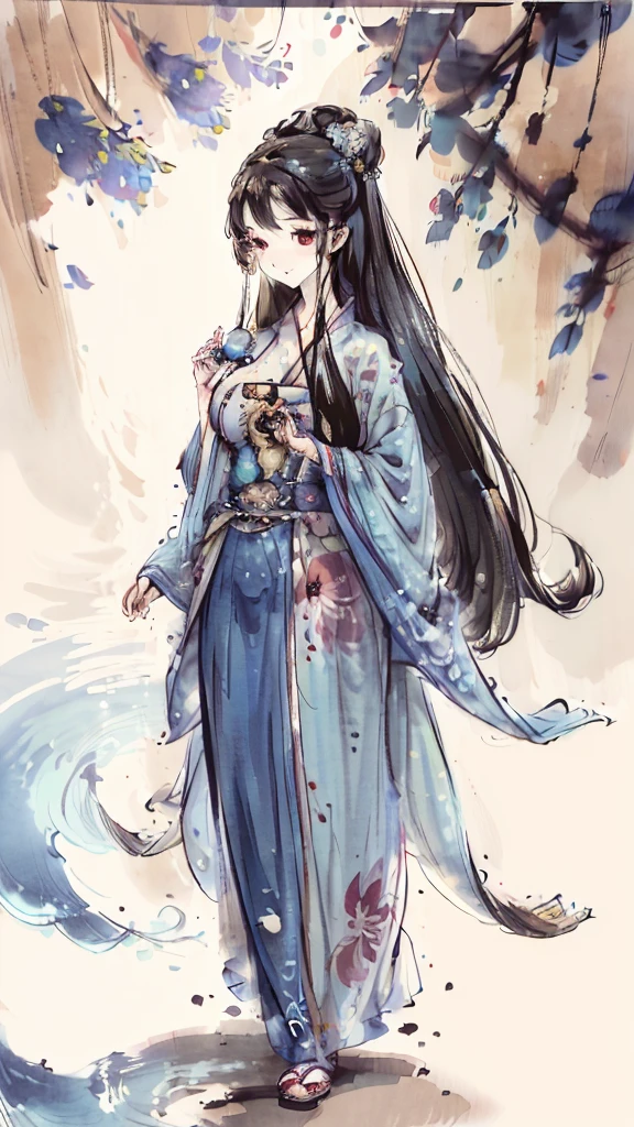 ((4k,masterpiece,best quality)), shuimobysim, traditional chinese ink painting, lotus, hanfu, maxiskit, dress conservatively
Bodybuilder, solo, long blue hair, smile, standing, feet in the water, barefoot,