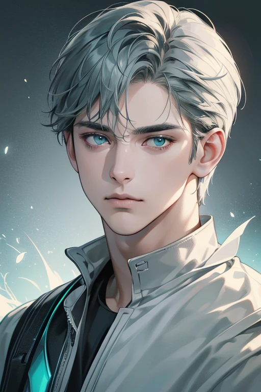 (best quality digital art digital illustration 4k high resolution beautiful image hyper-detailed image perfect lines soft lighting night environment smooth zoom perfect face) (1:1 photorealistic) (neutral colors hdr 1.4) an adult 35 year old man (thoughtful expression) very beautifu blue l eyes deep grey green medium hair modern clothes black (dark background)