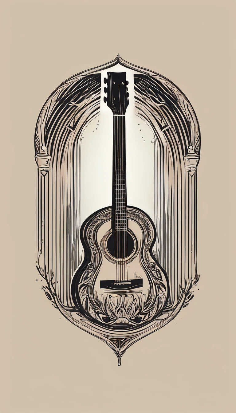 A minimal, modern, simple, cinematic logotype for the brand “Penamemoria". The logotype must be a simple, magical feather and a boy playing acoustic guitar. The logo must convey a sense of music, stories and dreams. Logo design impressed on a book cover. Minimalistic logo