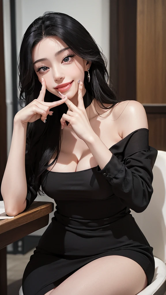 ((((Open your mouth))))、masterpiece,Highest quality,High resolution,Very detailed,bb Festival,straight hair,,((((( Captivating smile ))))),skinny,Black choker,Earrings,Huge cleavage、Off-the-shoulder tight sweater dress、,Race,(( Perfect Fingers )) , indoor,((Blowjob Gestures:1.5))、Open your mouth ,Sitting,Chair,Heavy breathing ,
Accurate 5-finger、Accurate human body、The perfect human body、最もbeautiful顔 人体に忠実、Correct five-finger、The perfect human body、Someone knowledgeable、Very detailedな顔と肌の質感、Natural neck length、(beautiful Hands)、beautiful, Long, slender legs、Straighten two legs、Straighten two arms、