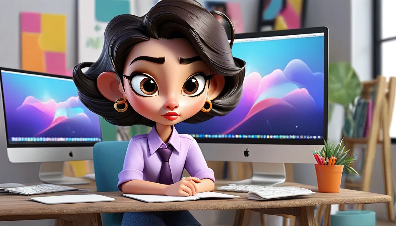 There are a group of people working in graphic design sitting in front of computers. Many men and women with various appearances (PECT Photo Editing Community Thailand) are cute and realistic in 3D. There are icons about Icons or logos of Graphic Design programs such as Adobe Photoshop, Illustrator, InDesign, image editing and design. and there is a font in the middle of the word (For hire for all types of photo editing) Bright colors, cute 3D characters, realistic virtual images.
