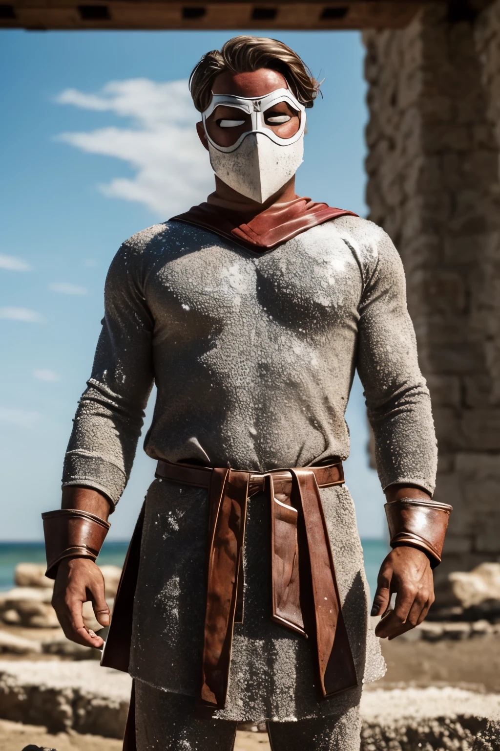 Ancient secrets of taste and preservation! The Salt Man
Superhero of salt motif, masked, 40s, male
