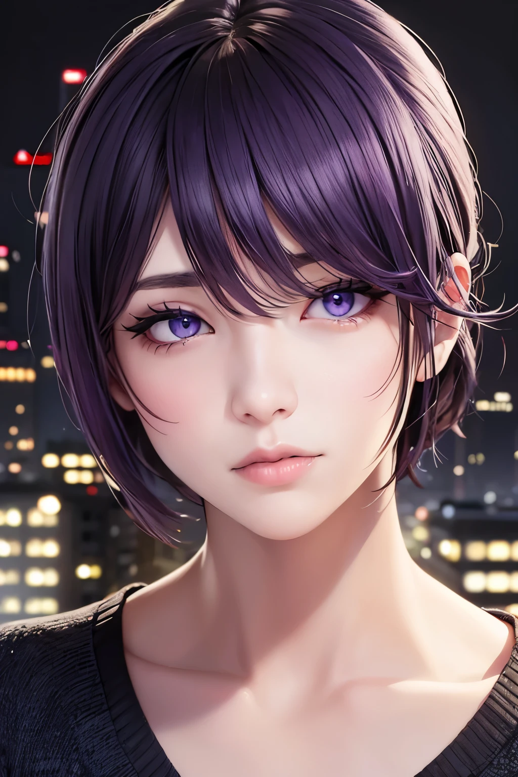 expression, 1 man, purple eyes, alone, green eyes, city, Lips, SF, cityscape, 파고된 city,