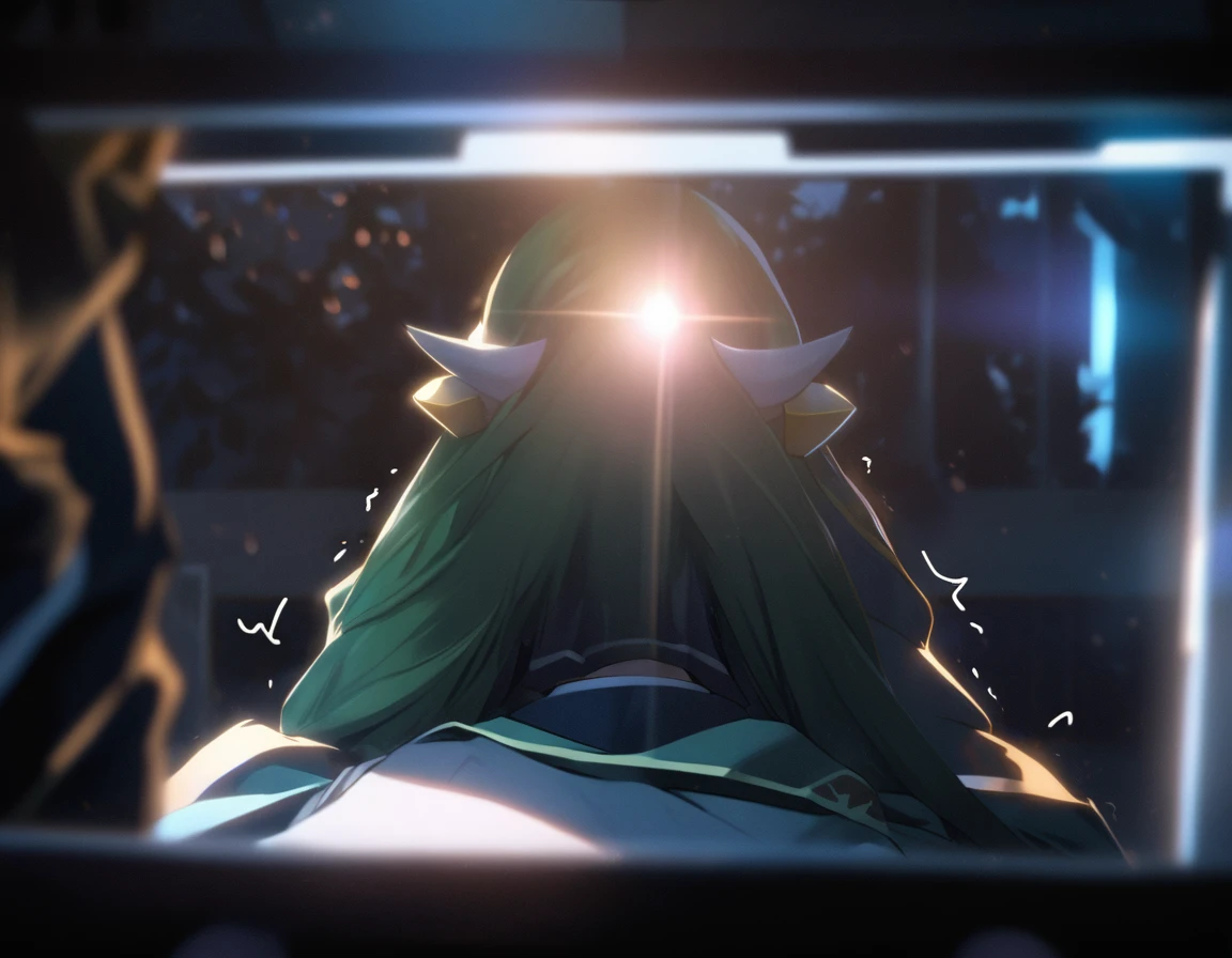 ( kiyohime, pov, trembling, open blazer by self), (cinematic lighting), blurry foreground