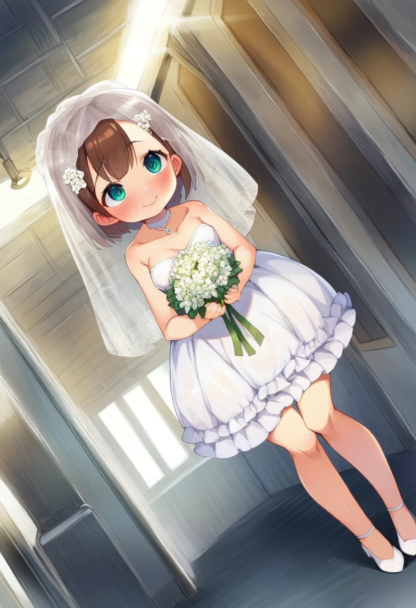 score_9, score_7_up, score_6_up, 1girl, source_cartoon, source_anime,breathtalking Scenery,watercolor,smooth soft skin, natural skin,
BREAK
1girl,(loli:1.4),(little female child:1.3),mini girl, baby face, toddler,6 years old,small breast,(jiggly, skindantation:0.8), ultra cute face,oily skin,(highlight on eyes:1.1),little smile,excessive detailed knees, excessive detailed thighs,
BREAK
(long straight hair:1.5), (chocolatebrown hair:1.4),(aqua eyes:1.1),(Shoulder colorful floral pattern tattoo:1.3),(simple flower pattern tattoo:1.2),embarrassed,
BREAK
(floral hairclip:1.1),(long train wedding dress:1.5),lace, high heel,silk veil, looking up,hand holding white flower bouquet,exposed shoulders,dutch angle,rating_explicit,
BREAK
In the heart of the city, where the desolate scene of closed shops and empty plazas prevailed, innovative pop-up events began to sprout, injecting a much-needed vibrancy and optimism into the urban landscape,full body,dynamicangle,dynamicpose,