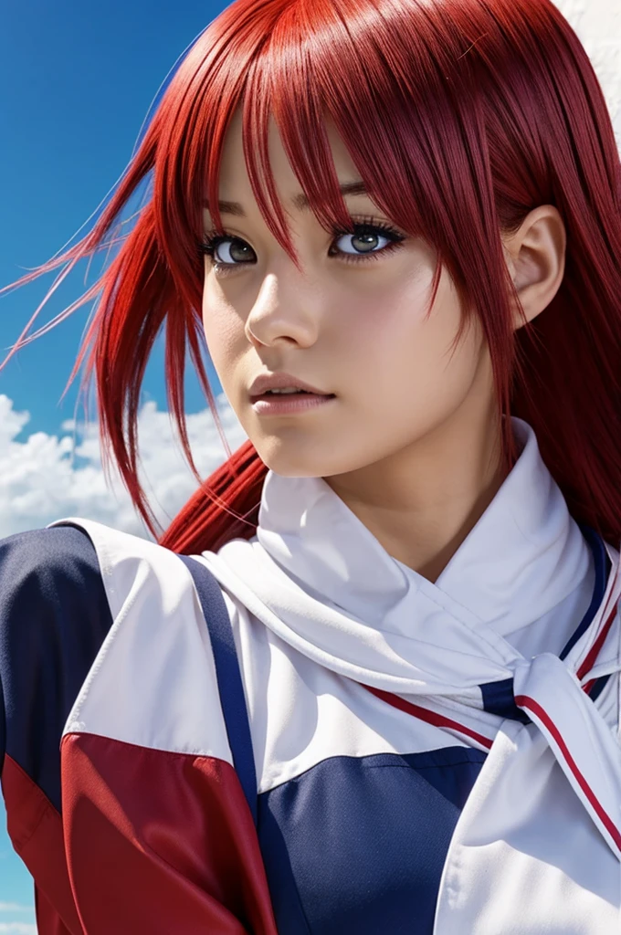 Imagen estilo anime, Shoto Todoroki con una chica de cabello blanco