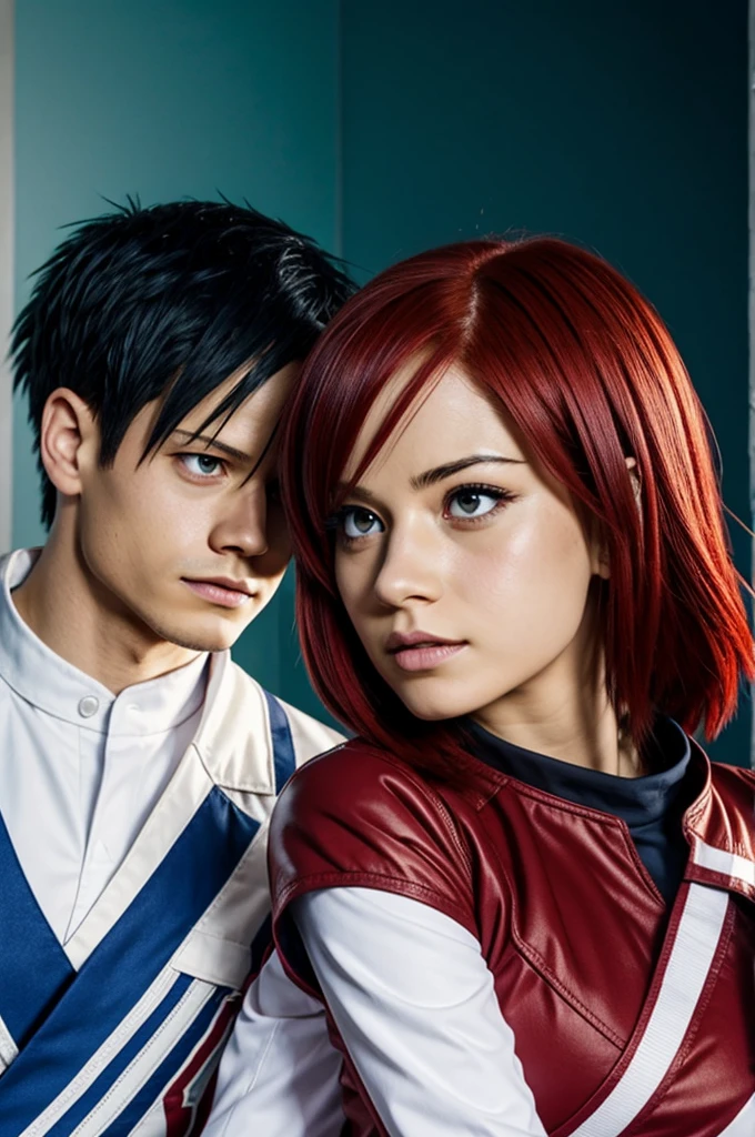 Shoto Todoroki (BNHA) junto a una chica de pelo blanco