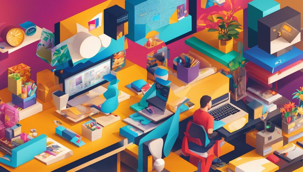 There is a group of graphic design workers, many men and women with various appearances (bright faces, handsome or pretty, or interesting features), cute and realistic in 3D format. There are icons about the scene. Icons or logos of Graphic Design programs such as Adobe Photoshop, Illustrator, InDesign, image editing and design. and there is a font in the middle of the word (For hire for all types of photo editing) Bright colors, cute 3D characters, realistic virtual images.