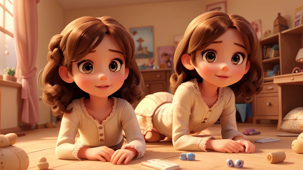 a young girl playing happily with toys in her room, extremely detailed, realistic, high quality, 4k, 8k, photorealistic, studio lighting, elegant, beautiful detailed eyes, beautiful detailed lips, longeyelashes, intricate details, natural lighting, warm colors, soft focus, delicate, adorable, charming, whimsical, magical, innocent