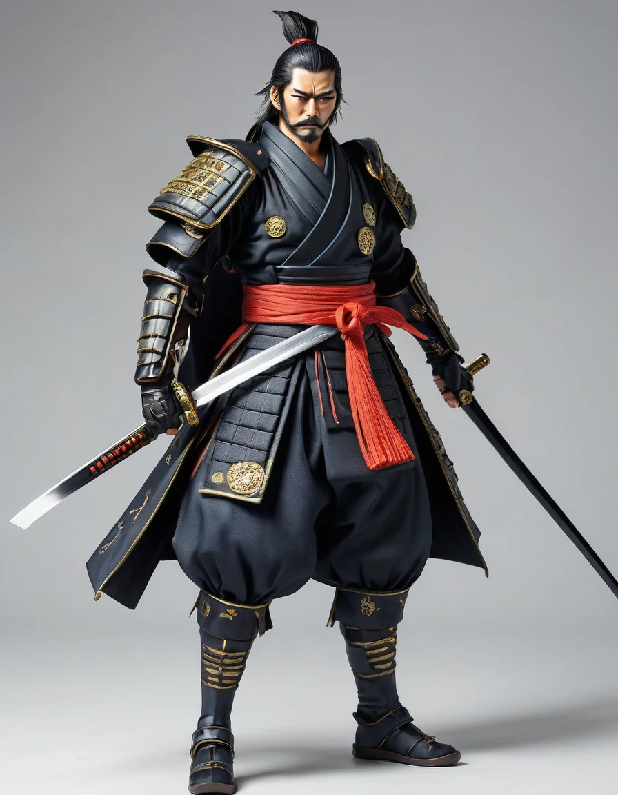 One-eyed samurai, eyepatch, glare, best quality, ultra-detailed,