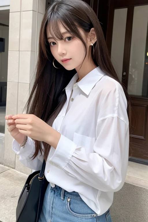 One Sister、cool、Long Hair、White Shirt