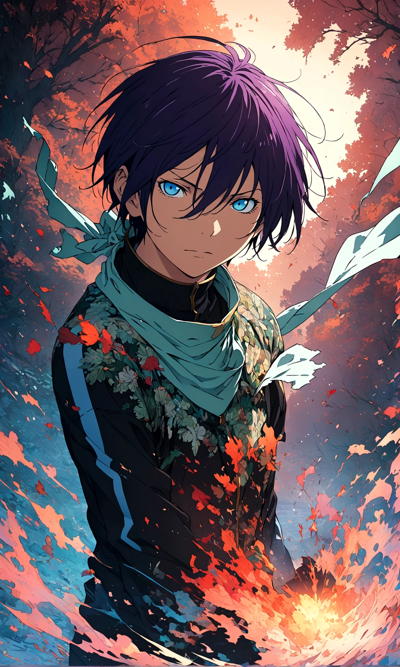 1boy,Yato \(noragami\),noragami,Intricate details,Wide range of colors,artwork,rendering,(masterpiece:1.3),(highest quality:1.4),(Super detailed:1.5),High resolution,Very detailed,unity 8k wallpaper,Decadent,Wind