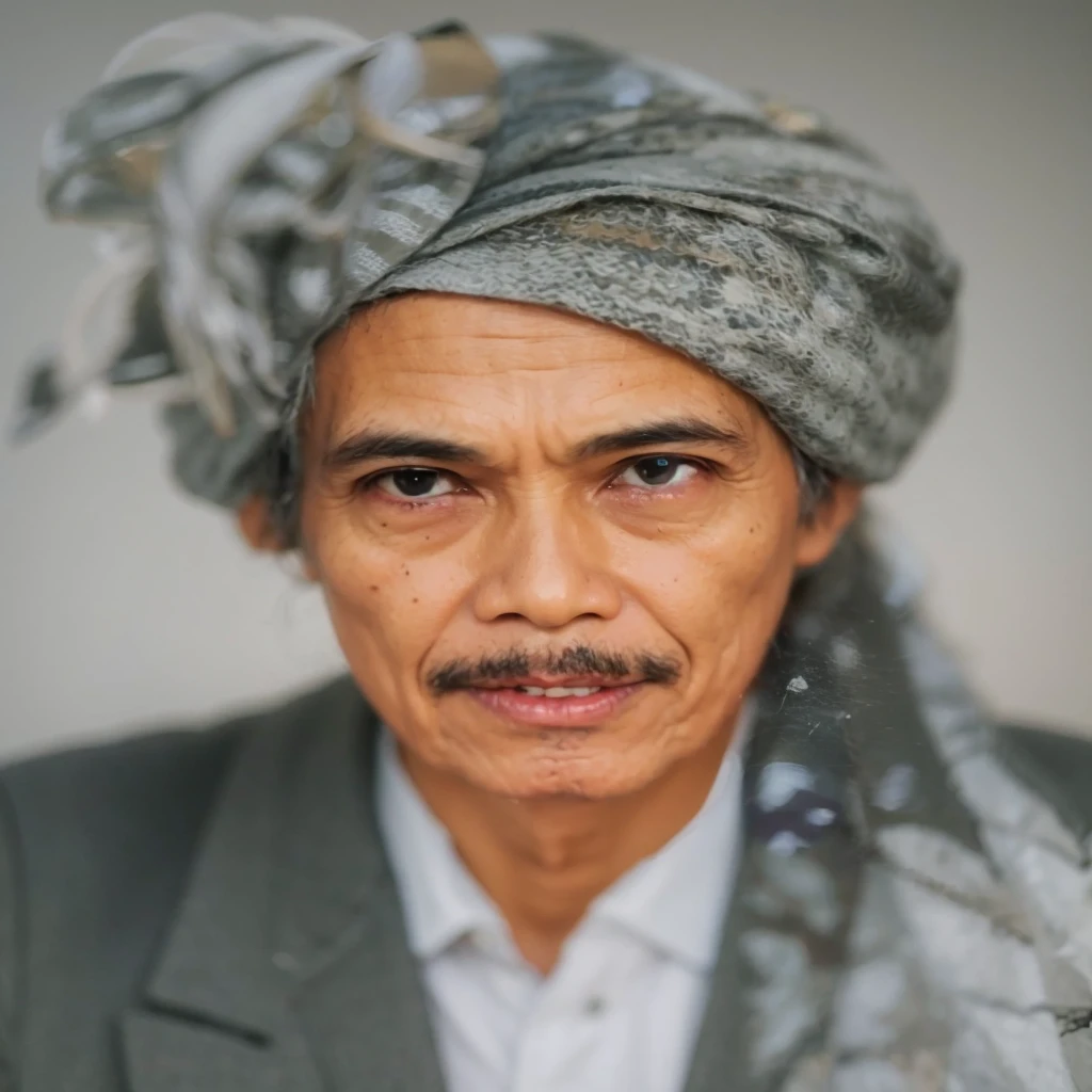 a realistis indonesian man face age 50 years wear a black suit,ultra hd 8k