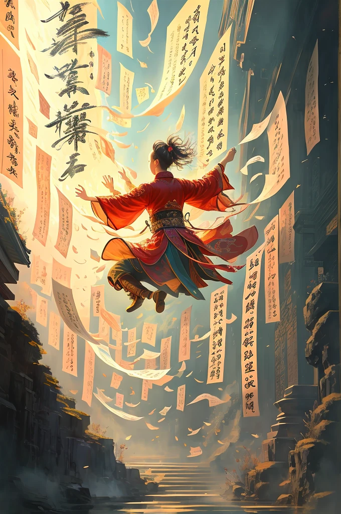 Chinese ancient books,pages,paper,chinese text,water,wind,masterpiece,masterpiece,long sleeves swaying in the wind,cinematic light,detailed environment,xuer calligraphy,luminous traces,(clean background:1.3),gold,low contrast,poster illustrations,
best quality,ultra-detailed,best quality,ultra-detailed,high-key