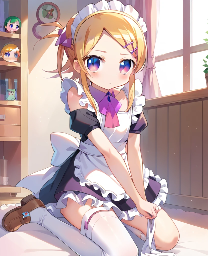 masterpiece1.0, best quality1.0, FHD1.0, female , 
loli,cute,cute,cute, cheerful, kneeling, looking at viewer, twintail, blonde,  , hair ribbon, thighhighs, ((((((frilled clothing)))))), ((((((off shoulder)))))), ((((((undone clothing)))))), ((((((mini skirt)))))), ((((((maid)))))), ((((((apron)))))), ((((((absurdres)))))), ((((((kawaii)))))), ((((((cel anime)))))),fullbody