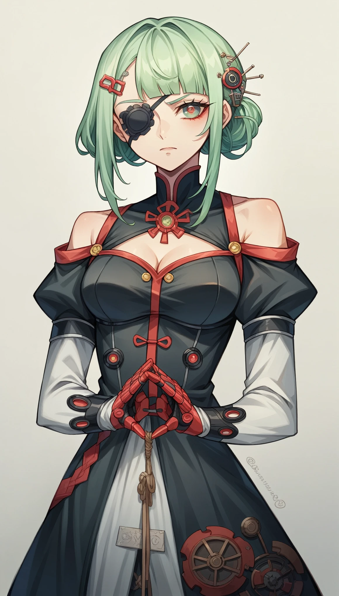 Cow-themed characters, サイバーパンク, オーバーサイズパーカー, Wearing big sneakers, whole body, girl, Simple Background, mouse ears, Magazine cover style, ライトグリーンのイメージカラー, Large Breasts、, green hair, unconscious, tachi-e, projected inset, UHD, best quality, highres, 8k