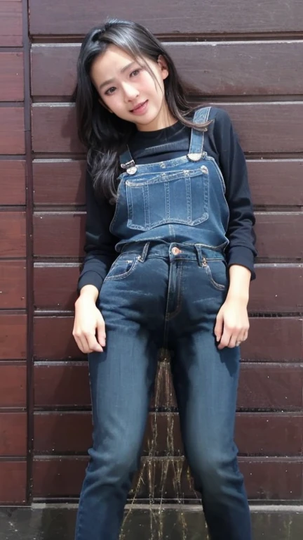 Indonesian face girl, peeing pants:2.5