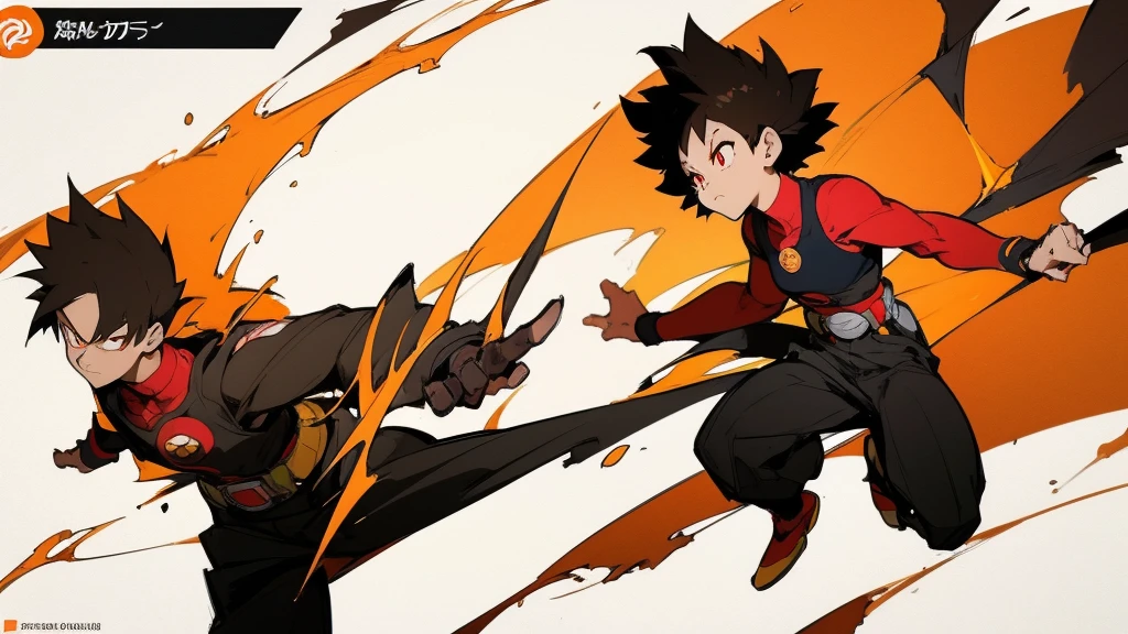 My Hero Academia My Hero Academia School Screenshot of a girl with short brown hair, red eyes, a red quartz necklace wearing a black and orange outfit with Dragon Ball powers.