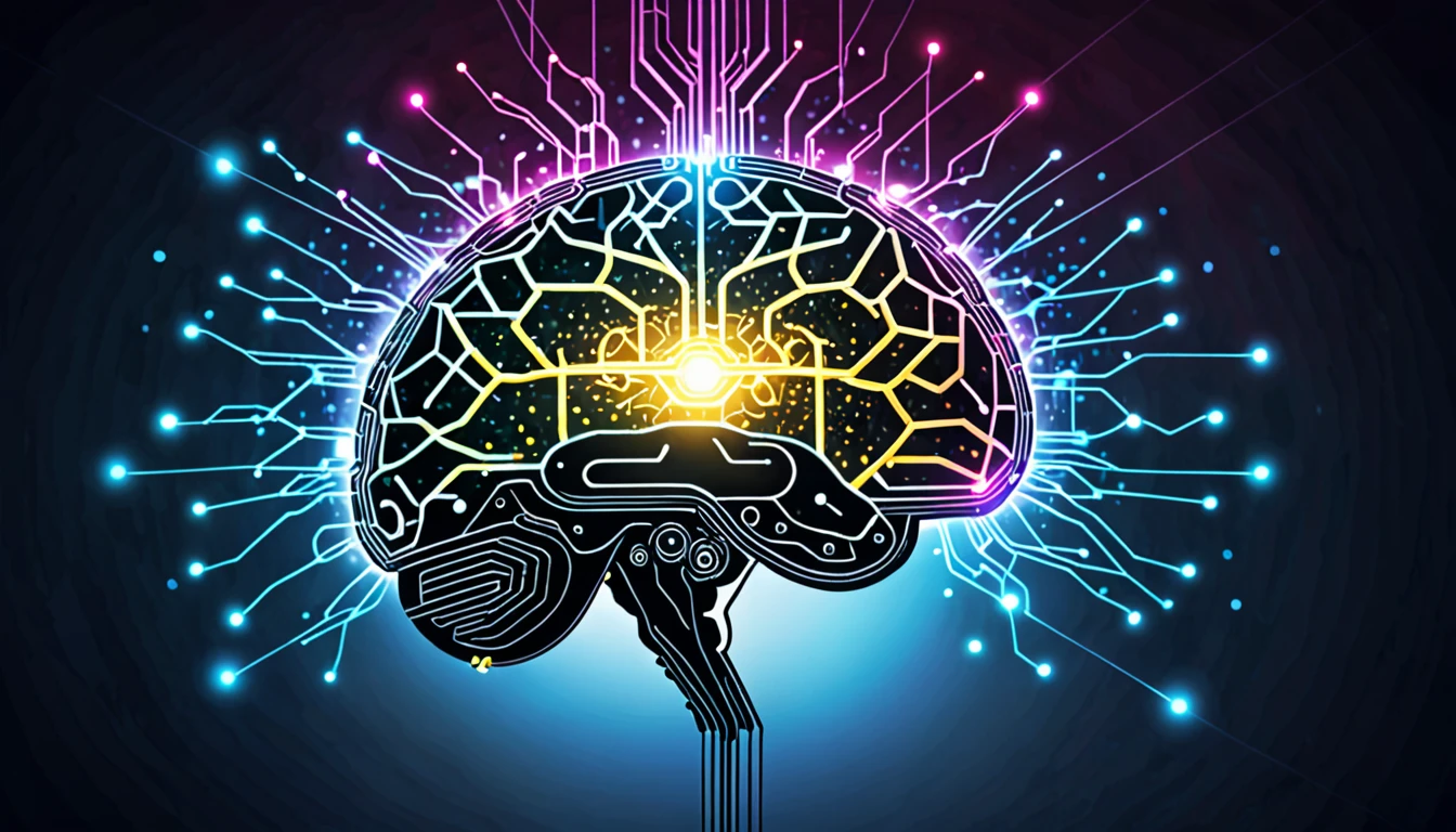 An abstract representation of artificial intelligence with a glowing digital brain