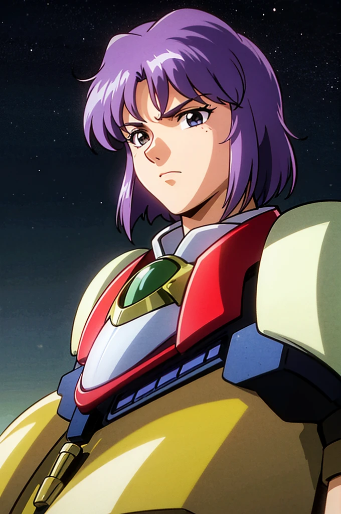 Highest quality, masterpiece, High resolution, alone, （Haman Khan），（機動戦士ZGundam），（Zeon_uniform），（Black‗Mantle），（pink_Hair Color），Gundam，Cybele，（Funnel）、Bob haircut，Bangs‗Hairstyle，Young Girl，Starry Sky_background，Anime Style, Highest quality, 4k, masterpiece,， alone, 1,whole body，looking at the camera, Shinkai Makoto style, Sharp Eyes，（Full Finger）, （Accurate fingertips）, （The finer details）, （Anatomically correct）, (映画のbackground), Hyper Detail, (Subtle details), (Intricate details),