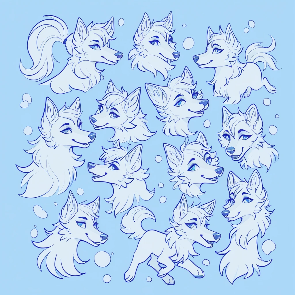 The Pack in Alice blue aesthetic art style