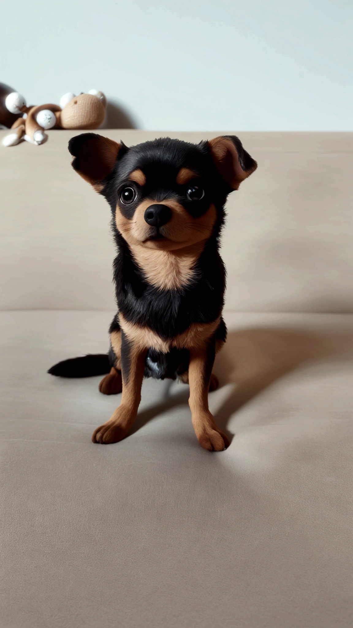 Personagem de desenho animado de um cachorro Chihuahua marrom escuro e marrom claro, lingua para fora quase sorrindo, animation character, Caractere estilizado, animation style rendering, 3D estilizado, Arnold Maya rendering, Stylized 3D rendering, toon render screenshot, Personagem 3D, Personagem 3D, Stylized 3D rendering, 3D character rendering, personagem de desenho animado, Personagem de close up, Pose de personagem, (Estilo Pixar) (parte mestre:1.2) (bokeh) (melhor qualidade) (pele detalhada) (textura detalhada) (8K) (argila) (cinematic lighting) (sharp focus