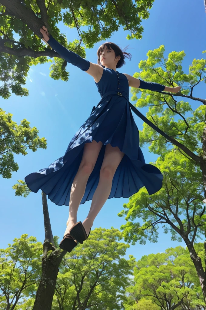 blue-sky　Flying in the sky　Walking in the air　femele