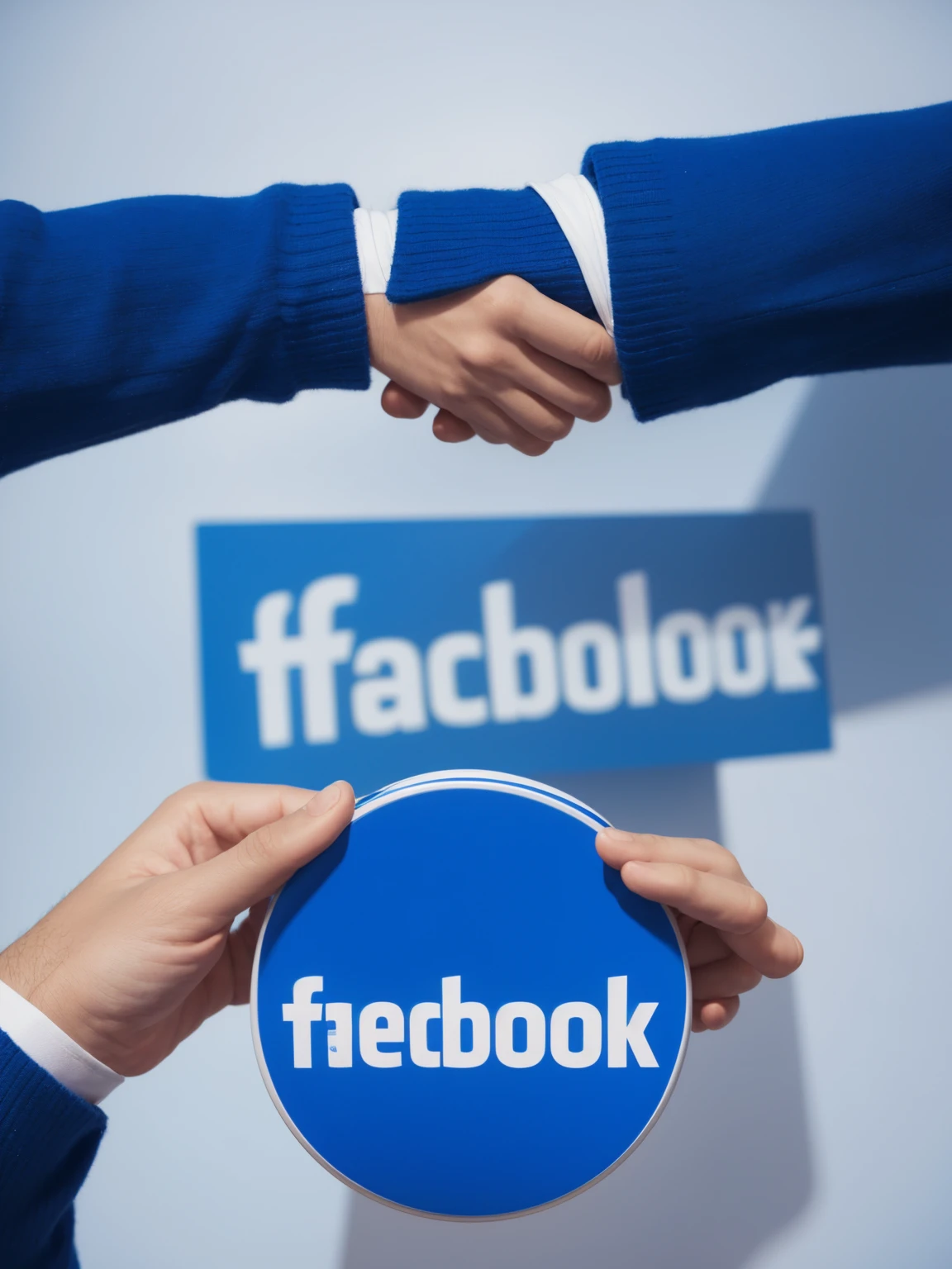 Make a an image for a facebook post about my facebook Ads service business use the color combination of blue and white.