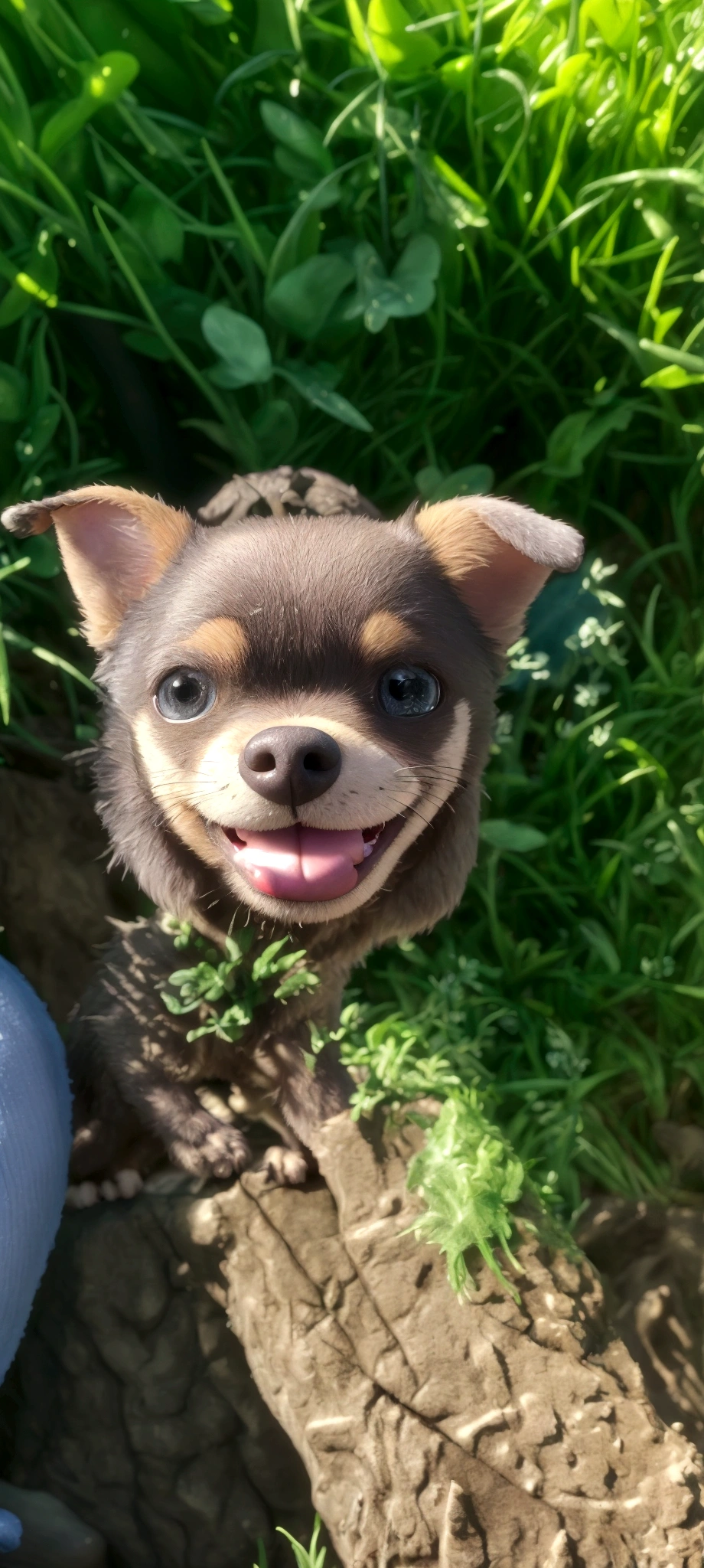 Personagem de desenho animado de um cachorro Chihuahua marrom escuro e marrom claro, lingua para fora quase sorrindo, animation character, Caractere estilizado, animation style rendering, 3D estilizado, Arnold Maya rendering, Stylized 3D rendering, toon render screenshot, Personagem 3D, Personagem 3D, Stylized 3D rendering, 3D character rendering, personagem de desenho animado, Personagem de close up, Pose de personagem, (Estilo Pixar) com fundo branco